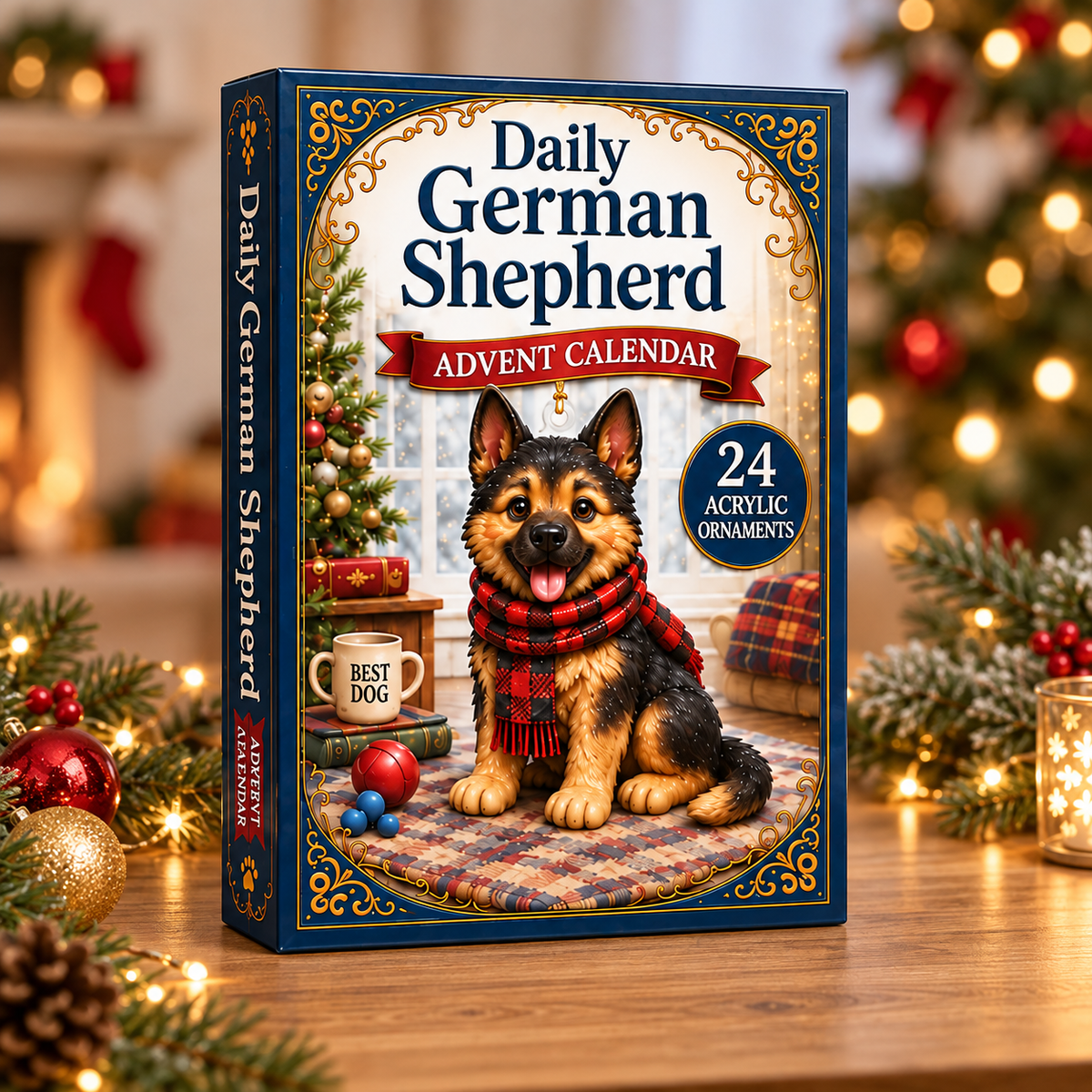 Daily German Shepherd Advent Calendar 2026 - 24-Day Festive Countdown, Acrylic Charms Blind Box - Gift For Dog Lovers