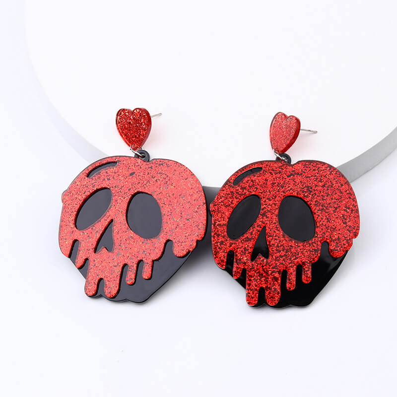 Halloween Skull Design Acrylic Earrings