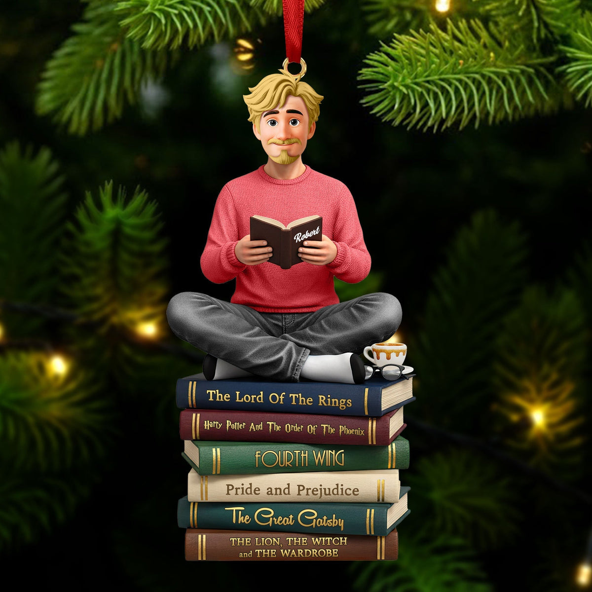 Book Lover Ornament - Personalized Christmas Gifts 01HUTI241025