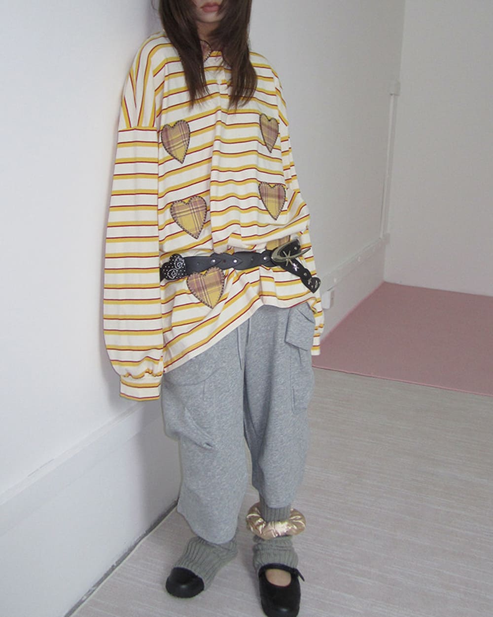 Patchwork Rugby Striped Long Sleeve Top