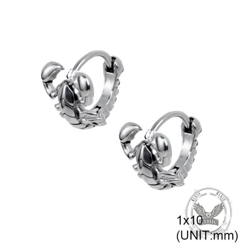 Punk Street Scorpion Stainless Steel Skull Hoop Earrings
