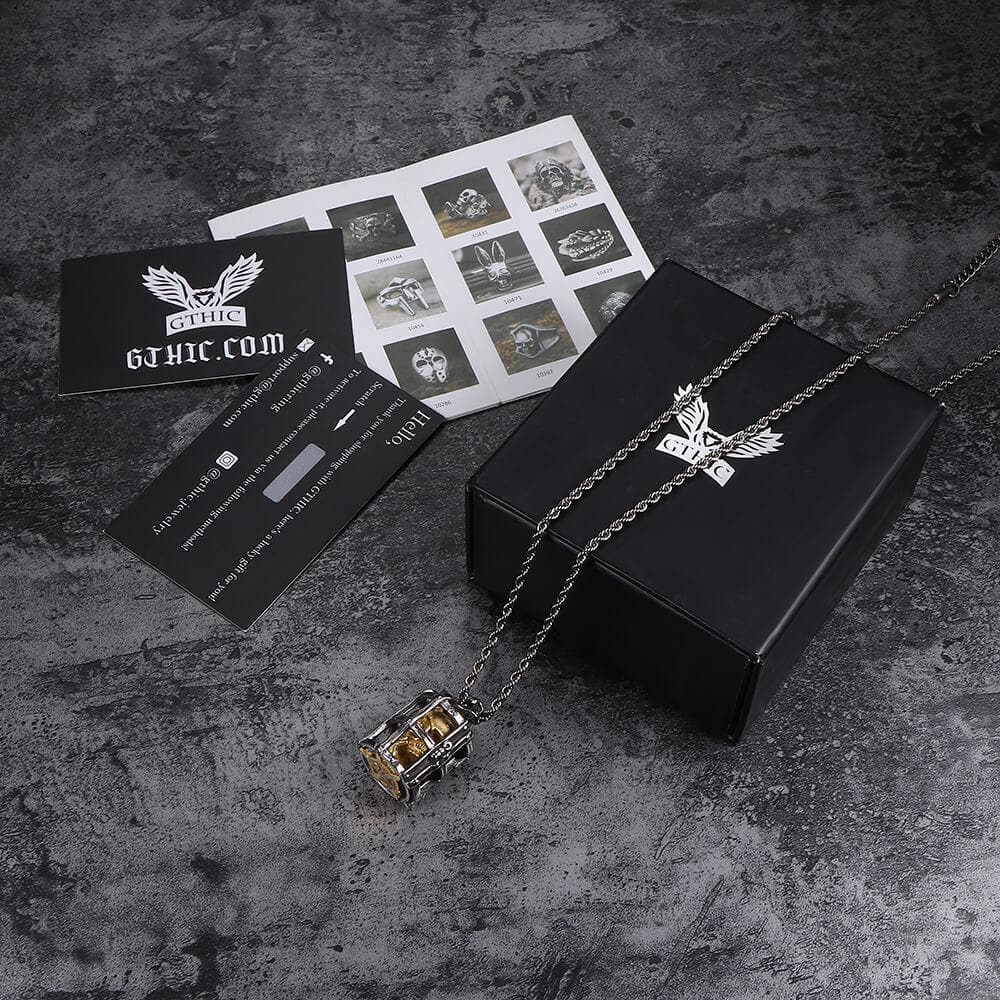 Skull Cage Stainless Steel Pendant
