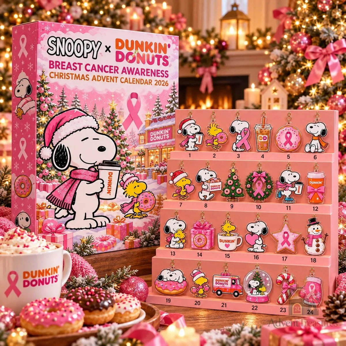 Snoopy x Dunkin Donuts Breast Cancer Advent Calendar