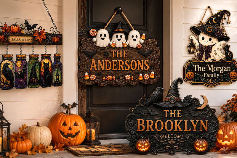 Personalized Halloween Door Hangers for a Spooky Welcome