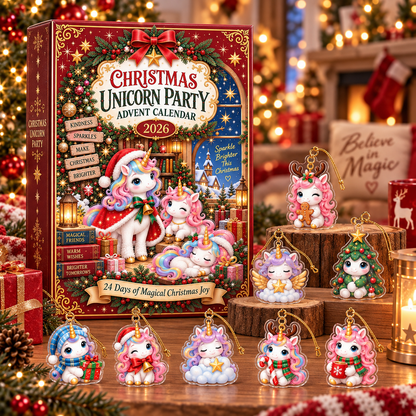 Unicorn Advent Calendar 2026, Christmas Countdown Gift, 24 Day Unicorn Charms, Kids Holiday Keepsake, Magical Christmas Decor, GIFT 2026