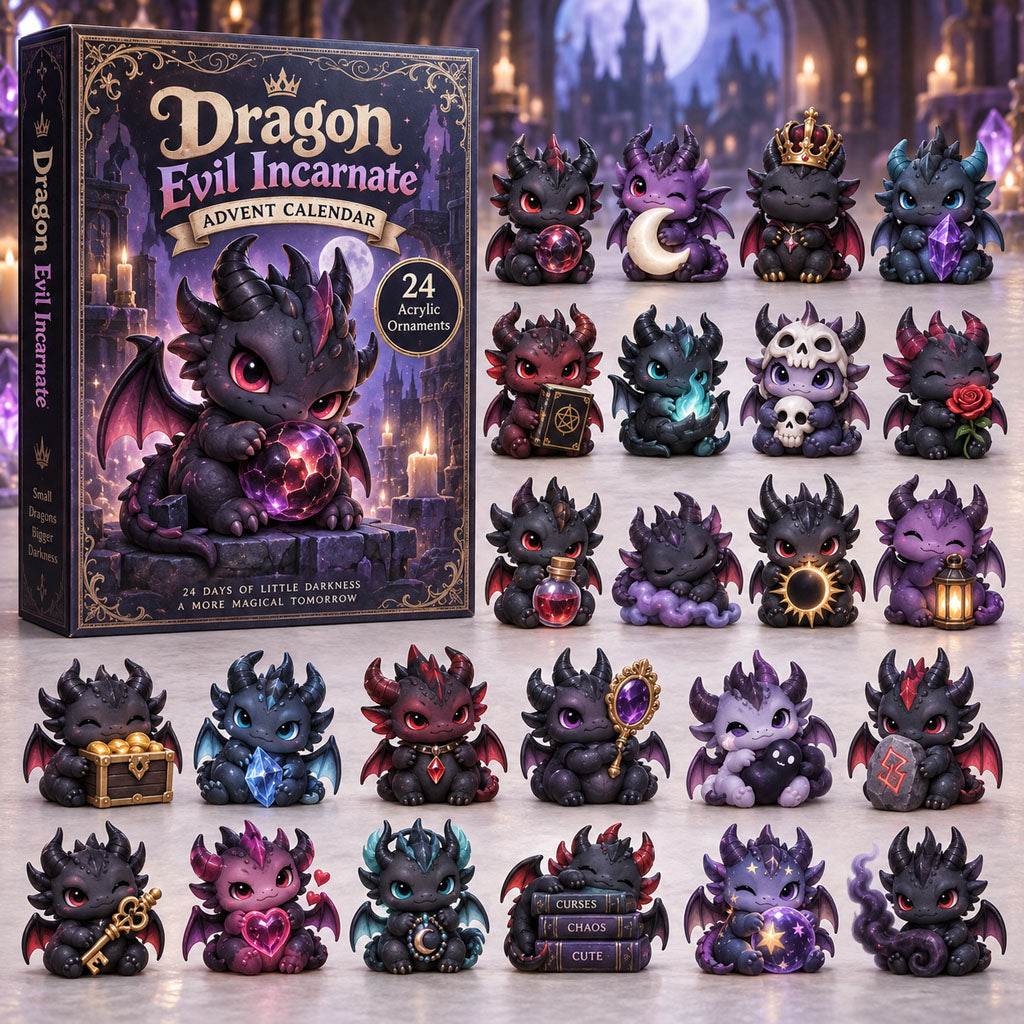 Dragon Evil Incarnate Advent Calendar 2026 - 24-Day Festive Countdown, Acrylic Charms Blind Box - Gift For Kids