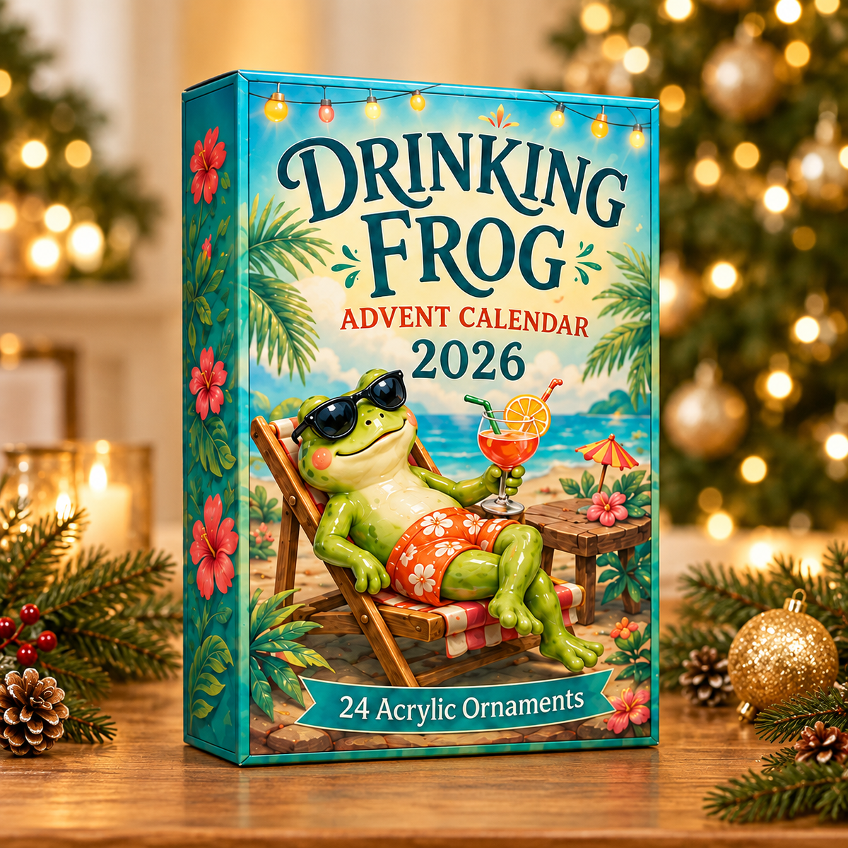 Drinking Frog Advent Calendar 2026 - 24-Day Festive Countdown, Acrylic Charms Blind Box - Gift For Frog Lovers