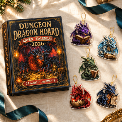 Personalized Dragon Advent Calendar 2026, 24 Acrylic Dragon Charms, 3D Effect Fantasy Countdown Gift For Dragon Lovers, Kid