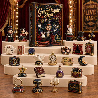 The Grand Magic Show Advent Calendar 2026 - 24-Day Festive Countdown, Acrylic Charms Blind Box - Gift For Magic Lovers
