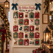 Personalized Fabric Advent Calendar, 25-Pocket Fabric Countdown Organizer, Kids Advent Calendar, Reusable Wall Hanging, Christmas Decor