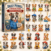 Daily Pitbull Characters Advent Calendar 2026 - 24-Day Festive Countdown, Acrylic Charms Blind Box - Gift For Pitbull Lovers