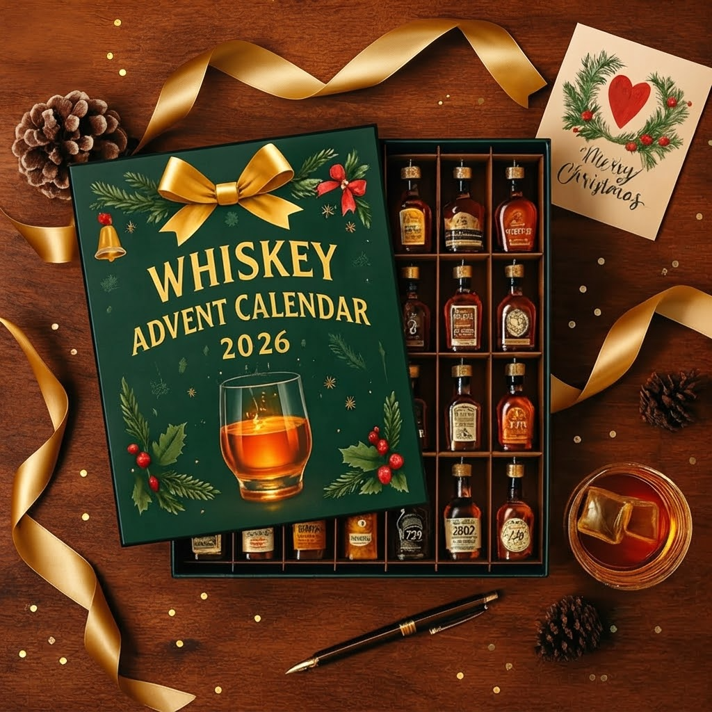 24 Mini Bottles of Fine Whiskey, Premium Spirit Collection, Christmas Gift for Whiskey Enthusiasts/Family