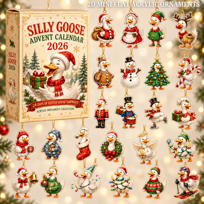 Silly Goose Christmas Advent Calendar 2026 - 24-Day Festive Countdown, Acrylic Charms Blind Box - Gift For Family & Friends