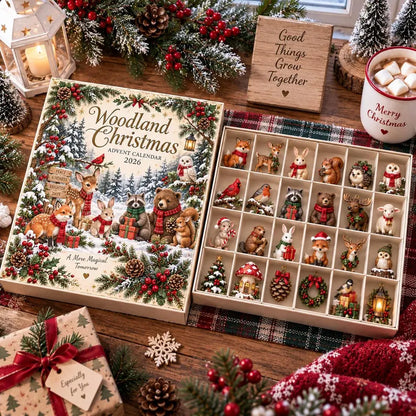 Personalized Woodland Advent Calendar, Christmas Forest Animal Countdown, 24 Mini Figures, Family Holiday Keepsake, Kids Collector GIFT 2026