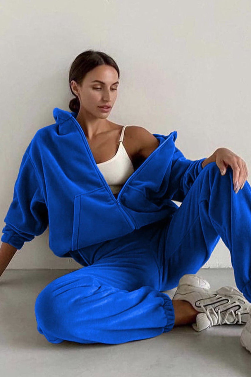 Fleece Full Zip Hoodie Jogger Set