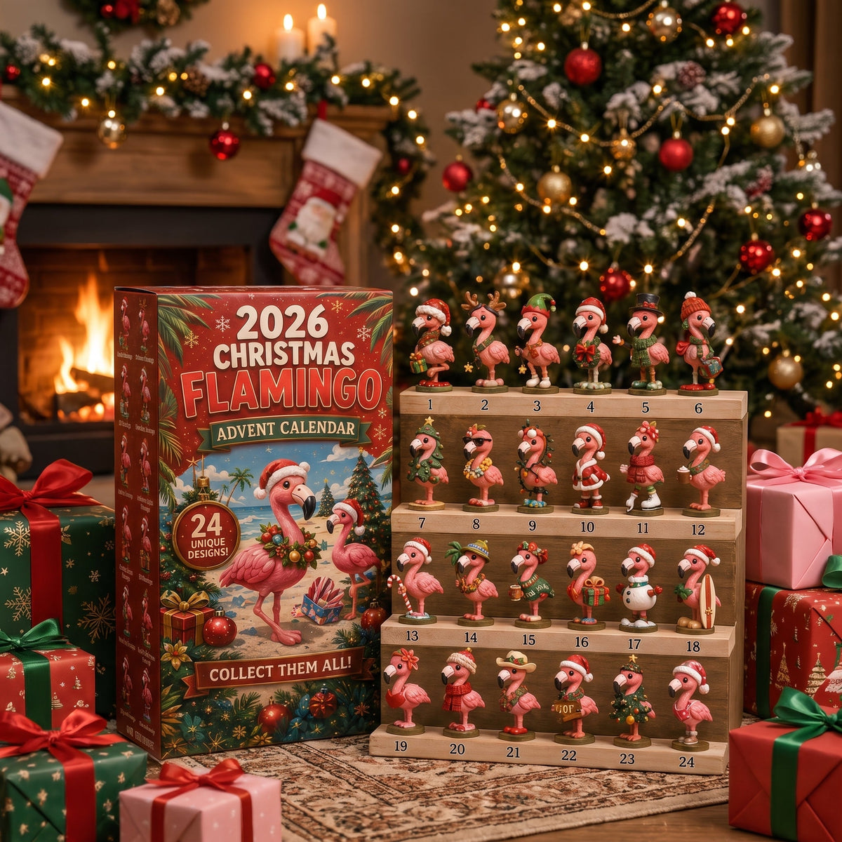 2026 Christmas Flamingo Advent Calendar - Every Day Bring New Suprises