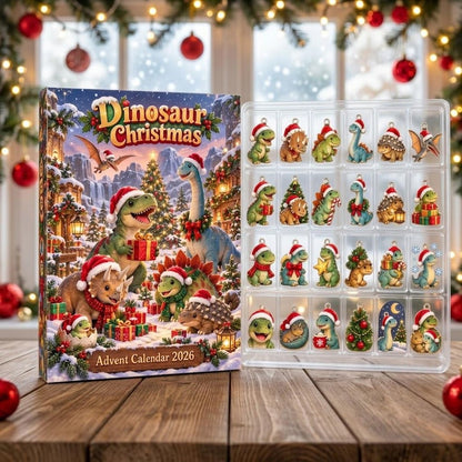 Personalized Dinosaur Christmas Advent Calendar 2026, Cute Dino Holiday Countdown, Kids Christmas Gift, Custom Name Advent Box