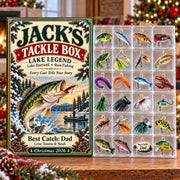 Personalized Fishing Lure Advent Calendar 2026, Bass Fishing Christmas Countdown, Tackle Box Ornaments, Gifts for Dad, Husband and Anglers