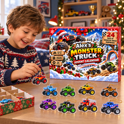 24 Days of Monster Trucks - Personalized Christmas Advent Calendar
