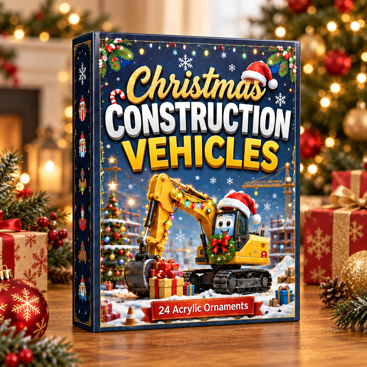 Christmas Construction Vehicles Advent Calendar 2026 - 24-Day Festive Countdown, Acrylic Charms Blind Box - Gift For Kids, Family & Friends