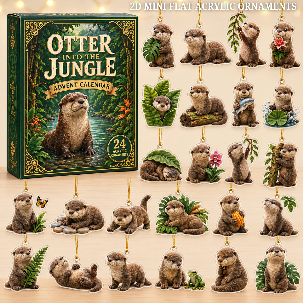 Otter In Jungle Advent Calendar 2026 - 24-Day Festive Countdown, Acrylic Charms Blind Box - Gift For Otter Lovers