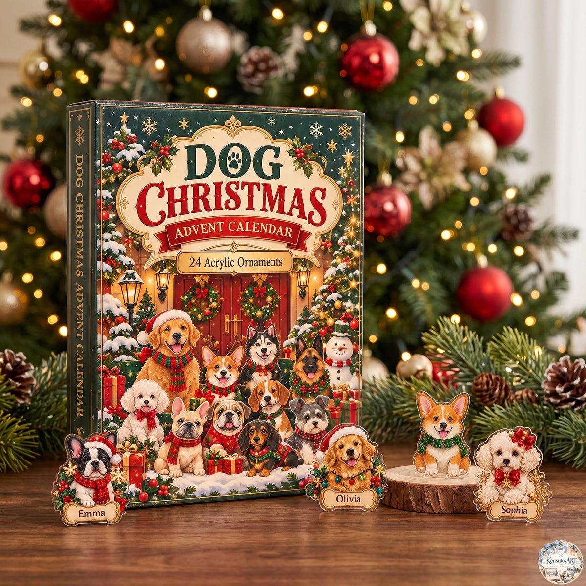 Mixed Breed Dog Advent Calendar 2026 | 24 Day Christmas Countdown with Personalized 2D Ornament