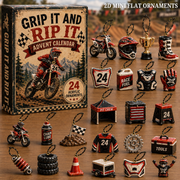 Race Pit Advent Calendar 2026 - 24-Day Festive Countdown, Acrylic Charms Blind Box - Gift For Motor Lovers