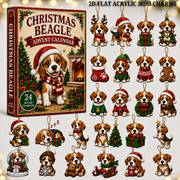 Christmas Beagle Advent Calendar 2026 - 24-Day Festive Countdown, Acrylic Charms Blind Box - Gift For Dogs Lovers