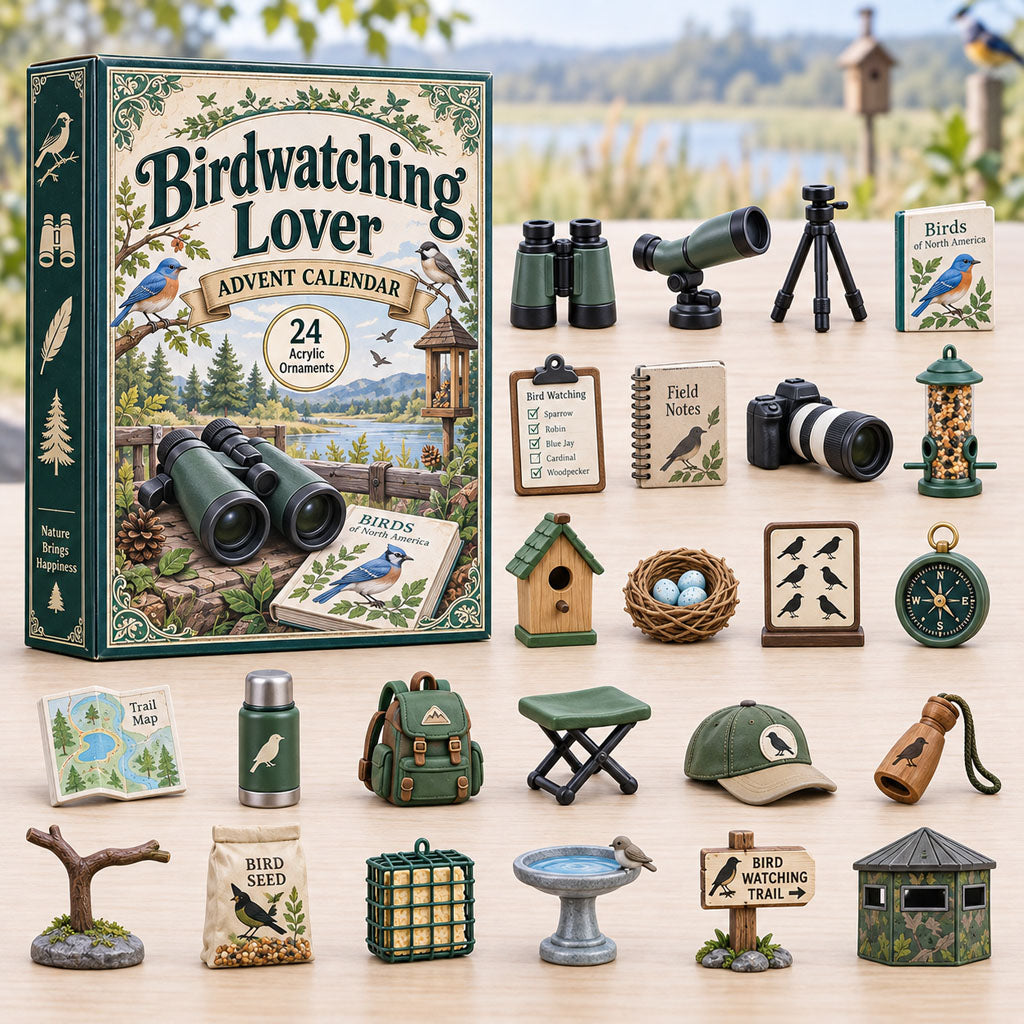Birdwatching Lover Advent Calendar 2026 - 24-Day Festive Countdown, Acrylic Charms Blind Box - Gift For Outdoor Hobby Lovers