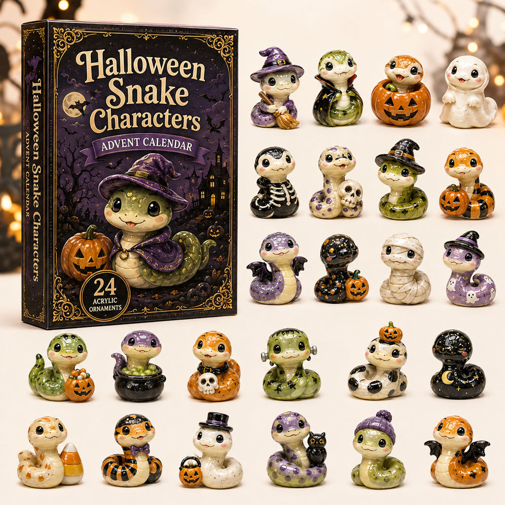 Spooky Snake Advent Calendar 2026 - 24-Day Festive Countdown, Acrylic Charms Blind Box - Gift For Snake Lovers