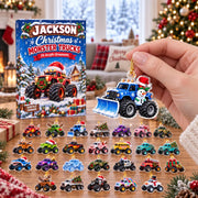 Personalized Monster Truck 2D Advent Calendar 2026, Custom Name Christmas Countdown, Kids Christmas Gift for Boys, Sons, Grandsons & Truck Fans