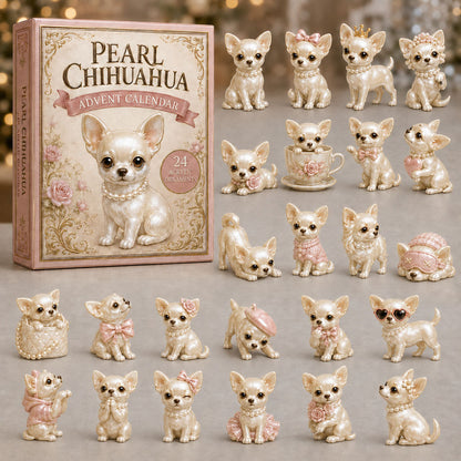 Pearl Chihuahua Dog Advent Calendar 2026 - 24-Day Festive Countdown, Acrylic Charms Blind Box - Gift For Dog Lovers