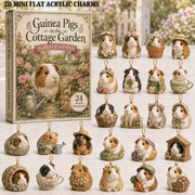 Cottage Guinea Pig Advent Calendar 2026 - 24-Day Festive Countdown, Acrylic Charms Blind Box - Gift For Guinea Pig Lovers
