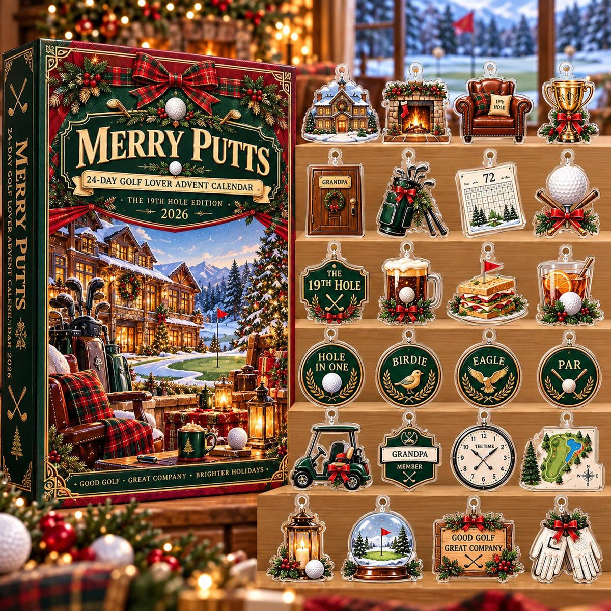 Golf Advent Calendar 2026, 24 Days Christmas Countdown, Golf Lover Ornament Set, Golfer Christmas Gift, Golf Holiday Decor, Golf Gift