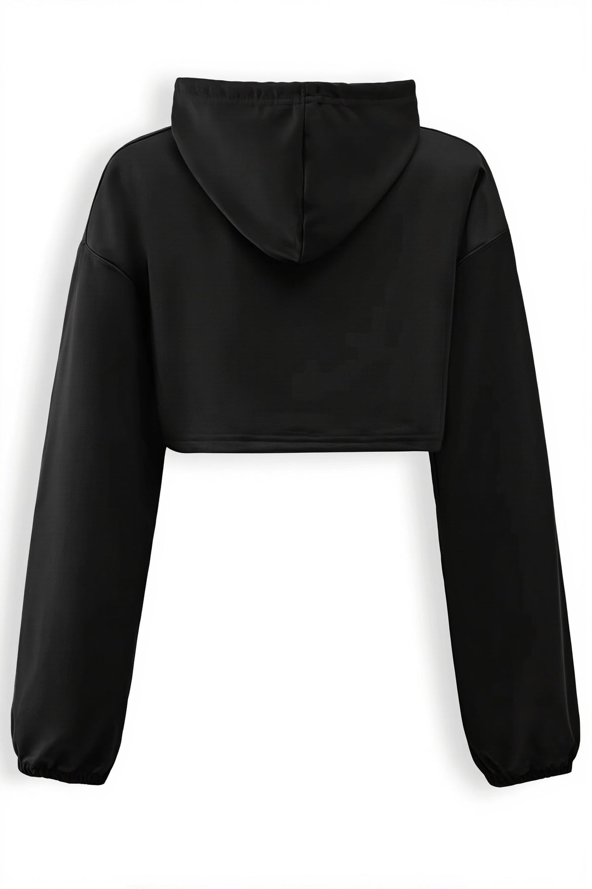 Solid Long Sleeve Slim Cropped Hoodie