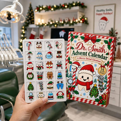 Personalized Dr. Smith Dental Advent Calendar: Custom 24 Acrylic Designs Blind Box