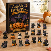 Spooky Little Paws Advent Calendar 2026 - 24 Day Spirits Countdown, Acrylic Charms Blind Box - Gift For Cat Lover