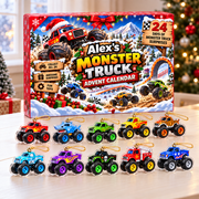 24 Days of Monster Trucks - Personalized Christmas Advent Calendar