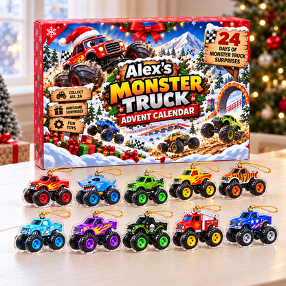24 Days of Monster Trucks - Personalized Christmas Advent Calendar