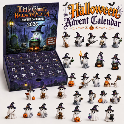 Halloween Advent Calendar 2026, 24 Day Ghost Blind Box, Spooky Cute Countdown Gift, Mini Collectible Hanging Ornaments, Multiple Box Styles