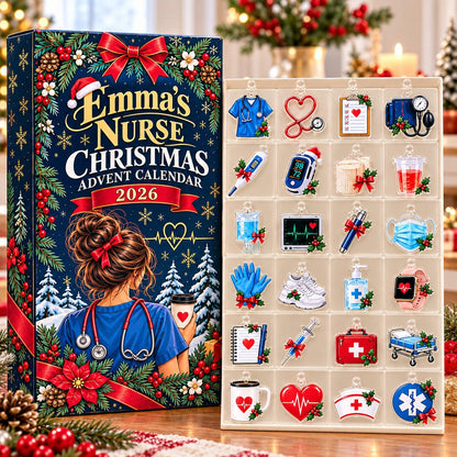 Registered Nurse Advent Calendar, 24 Acrylic Hanging Ornaments, Profession Christmas Countdown, Keepsake Gift, Registered Nurse Christmas