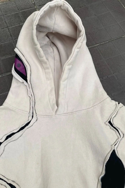 Contrast Seam Pullover Hoodie