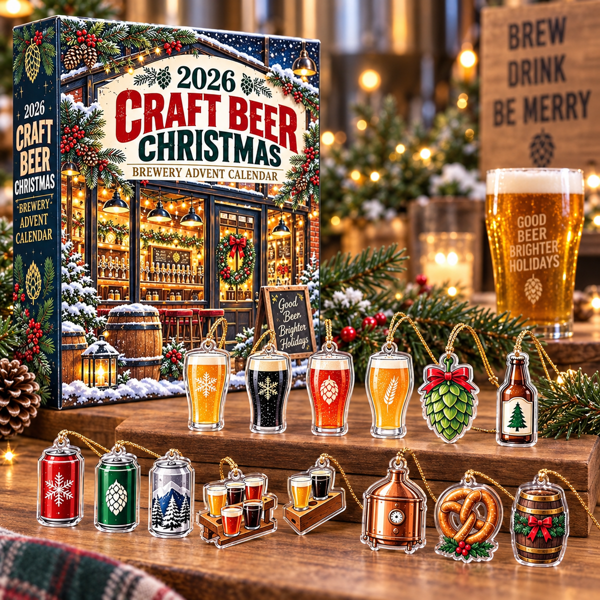 2026 Craft Beer Christmas Advent Calendar With 24 Unique Brewery Themed Ornaments Festive Holiday Countdown Gift