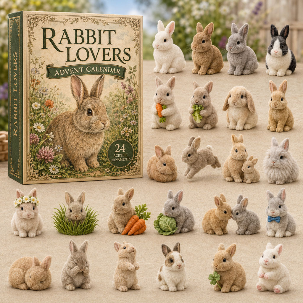 Rabbit Lovers Advent Calendar 2026 - 24-Day Festive Countdown, Acrylic Charms Blind Box - Gift For Farm Lovers