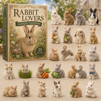 Rabbit Lovers Advent Calendar 2026 - 24-Day Festive Countdown, Acrylic Charms Blind Box - Gift For Farm Lovers