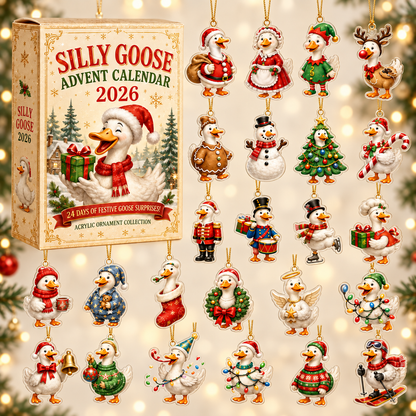 Silly Goose Christmas Advent Calendar 2026 - 24-Day Festive Countdown, Acrylic Charms Blind Box - Gift For Family & Friends