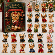 Yorkie Christmas Closet Advent Calendar 2026 - 24-Day Festive Countdown, Acrylic Charms Blind Box - Gift For Yorkshire Terrier Lovers