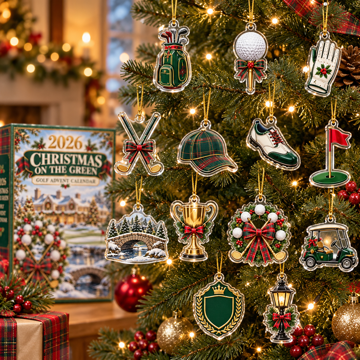 2026 Golf Christmas Advent Calendar With 24 Unique Ornaments, Festive Holiday Decor For Golfers, Sports Themed Countdown Gift