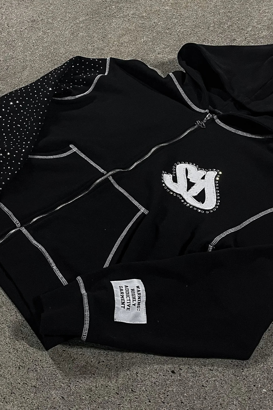 Embroidery Zipper Oversize Hoodie