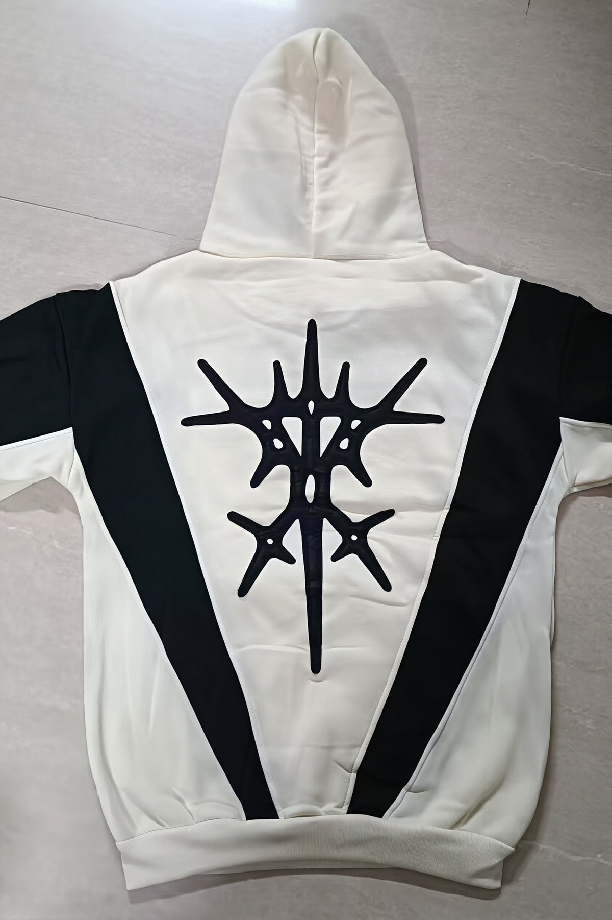 Splice Abstract Print Pullover Hoodie